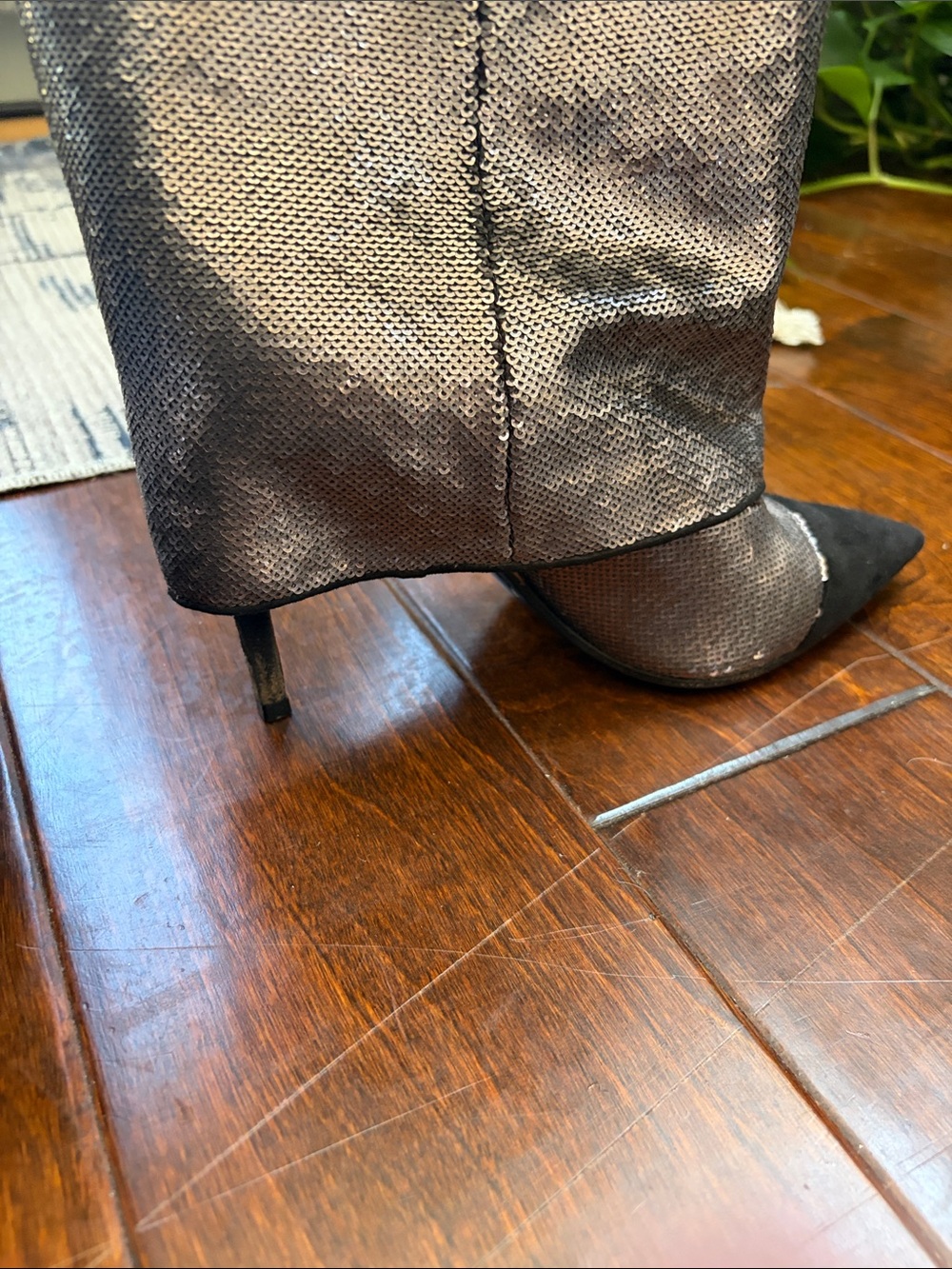 Balmain Metallic Black Pointed-Toe Ankle Boots - Women - Picture 5 of 8